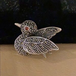 SS/Marcasite Little Bird Brooch/Pin